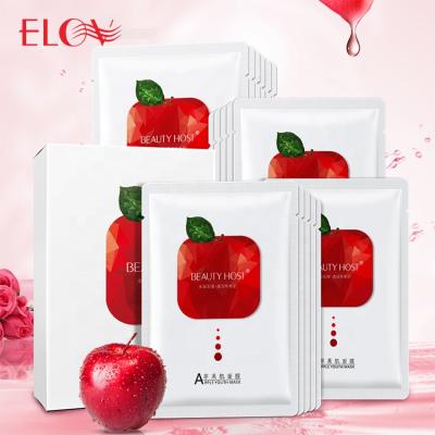 China Anti Wrinkle Cosmetics Skin Care Product Apple Anti Wrinkle Rejuvenation Face Mask Moisturize Sheet Natural Organic Whitening Face Mask for sale