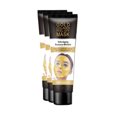 China Wholesales Private Label 24K Gold Face Mask Moisturizer Deep Cleansing Anti Aging Anti Wrinkle Brightening Gold Collagen Peel Off Mask for sale