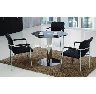 China Tempered Glass Meeting Room Conference Table Modern Office Coffee Table Glass Reception for sale