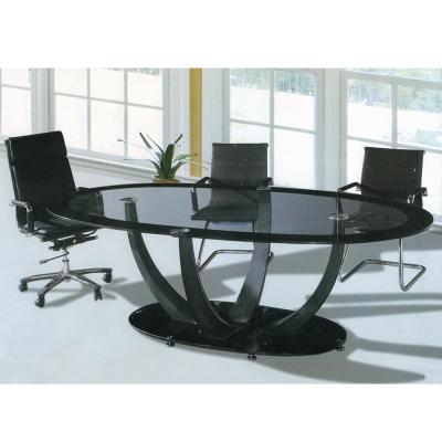 China Stylish Round (Height) Adjustable Modern Glass Table Office Conference Venue Meeting Table for sale