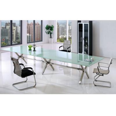 China (Size) 6 Adjustable 12 Person Office Meeting Room Tempered Glass Modern Conference Table for sale