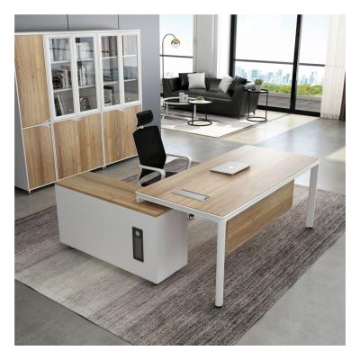 China High Quality Adjustable L-Shaped Aluminum Frame Leg Furniture Office Modern Wooden (Height) Executive Desk for sale