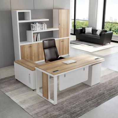 China High Wooden Manager's Desk Wooden Desk L Shape Modern Wood Grain Office Executive Office Furniture for sale