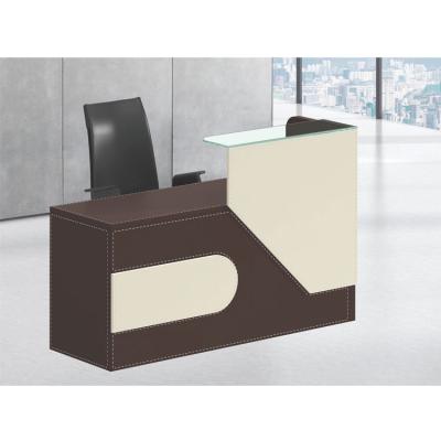 China Living Room Adjustable Luxury Leather Front Small Table Modern Desk (Size) Counter Reception Desk for sale