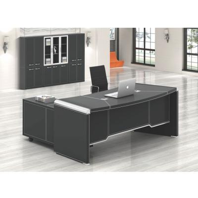 China Modern Executive Office Furniture Black Leather Office Leather Executive Desk for sale