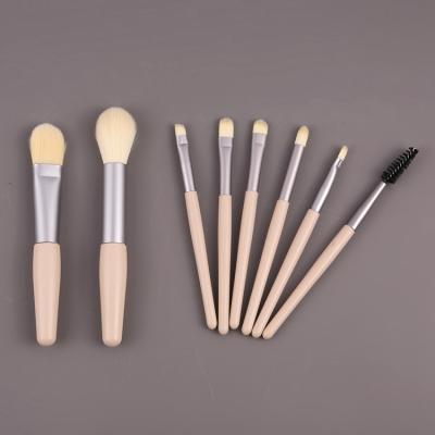 China Angular Blush Wholesale 8pcs Matte Plastic Handle Makeup Brush Set Portable Private Label Soft Hair Makeup Set for sale