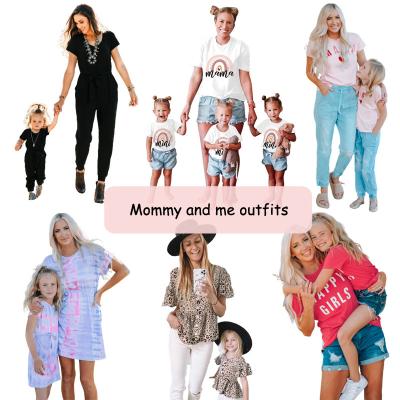 China Mother Daughter Clothes Breathable Custom Family Designer Mommy and Me Matching Outfits Outfits for sale