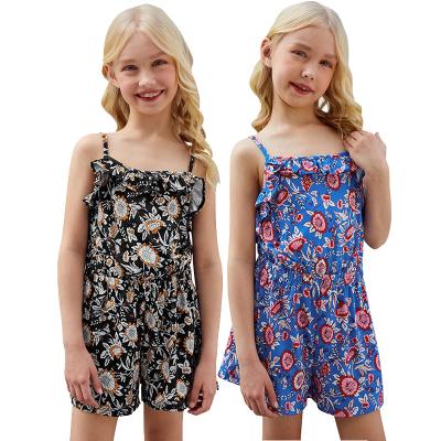 China Wholesale New Arrivals Breathable Summer Baby Flower Romper Sleeveless Floral Casual Cute for sale