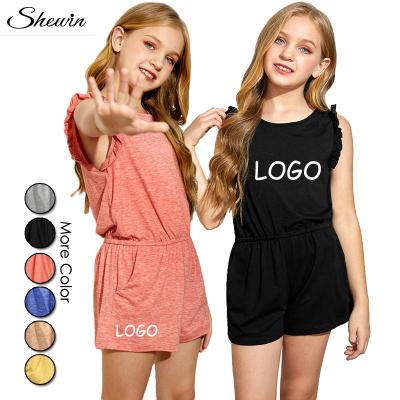 China Breathable Custom Logo Oem Designer Clothing Kids Rompers Jumpsuit Children Wears Girls for sale