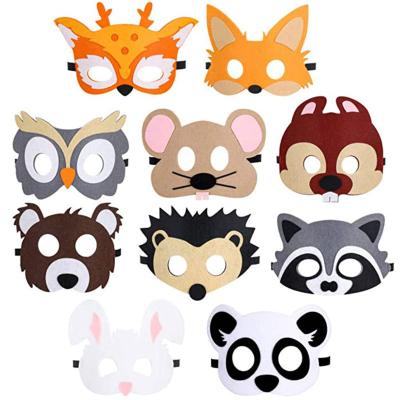 China Eco-Friendly Kids Felt Eye Mask Halloween Masquerade Party Masks Patch Cartoon Iron Man Spider-Wonder Man Captain America Animal Mask for sale