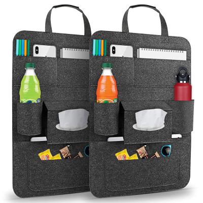 China Car Seat Storage Bag Box Organizer New Design Eco-Friendly Wool Felt Multi Universal Storage Car Seat Back Seat Organizer Hanging Organizer Car Seat Cover Pocket bag for sale