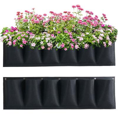 China Durable Felt Grow Bag Hanging Garden Vertical Planter New Layout Wall Hanging Flower Pot Bag Felt Garden Planter Hanging Grow Bag for sale