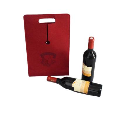 China High Strength Accept Custom Logo Red Wine Felt Bags Single Bottle Felt Wine Gift Bag for sale