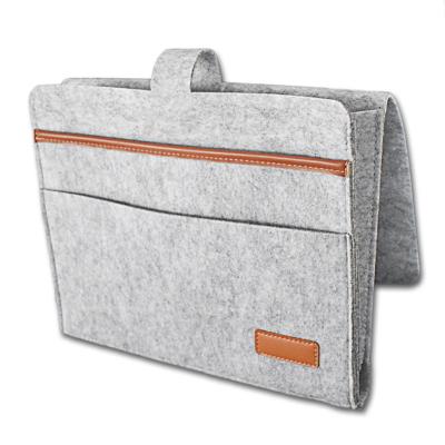 China Sustainable Felt Large Eco-friendly Felt Bedside Cart Room Storage Basket Storage Bag for sale