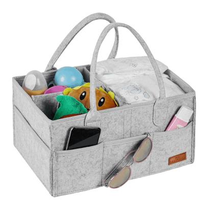 China Wholesale Anti-theft Collapsible Felt Storage Bag Baby Diaper Organizer Reusable Bag Felt Baby Mama Felt Diaper Packing Bag for sale