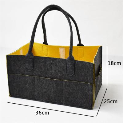 China Wholesale Portable Detachable Folding Folding Felt Diaper Bag Bag Nursery Organizer Water Resistant Felt Mom Baby Diaper Bag for sale