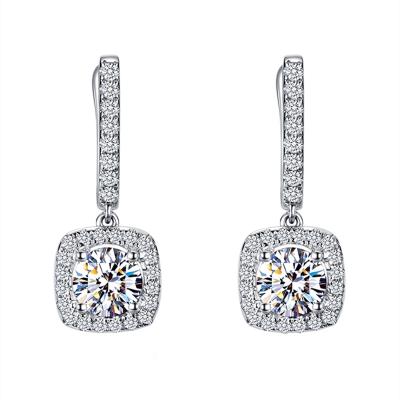 China TRENDY new design trendy shiny Zircon bridal drop dangle earrings adjust shape earring for gift for sale