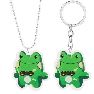 China 2 Styles Cartoon Frogs Key Chain Creative Cute Green Animal Pendant Necklace Key Chain Key Chain For Gift for sale