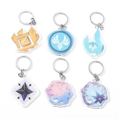 China Genshin Creative Simple Acrylic Colorful Impact Game Keychain Decoration Gift New Design Key Chain For Cosplay for sale