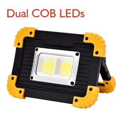 China ABS COB 2 LED Work Double Energy Source Light Power Bank USB Rechargeable Flood Lamp for sale