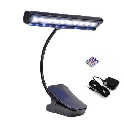 China Portable Reading 10 LED Adjustable Orchestra Neck Music Stand Light Gooseneck Music Notebook Light for sale