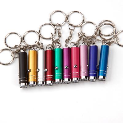 China Promotional Custom Logo Colorful Mini Ultraviolet Keychain Metal LED Lights for sale