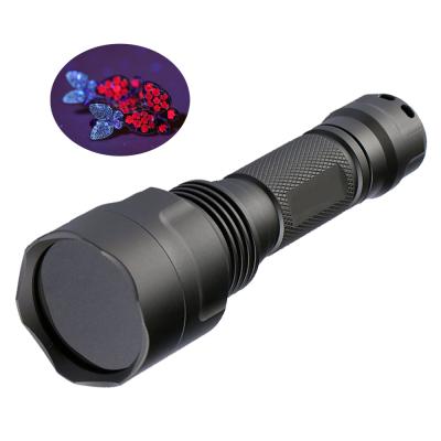 China Factory High Power 15 Watt 4LED 365nm Blacklight Camping Flashlight Jade Diamond Optical Filter Ultraviolet UV Flashlight for sale