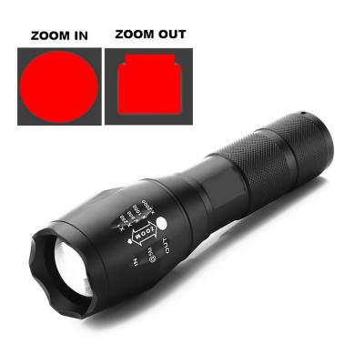 China 660nm 670nm Zoom Red Light LED Flashlight Red Light Camping Torch for sale