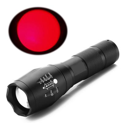 China Camping 660nm Red LED Light Flashlight For Aviation Astronomy Camping Zoom Red Light Torch for sale