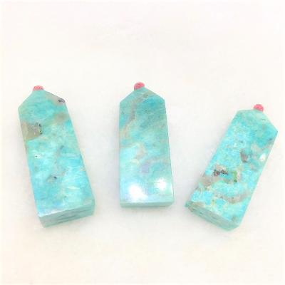 China Europe high quality natural feng shui people open point wand tower Crystal Healing Stone Amazonite Crystal for sale