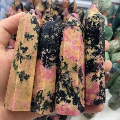 China Factory Wholesale Natural High Quality Rhodonite Crystal Quartz Point Obelisk Quartz Crystal Tower from Europe for sale