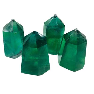 China Wholesale Natural Crystal Point Crystal Tower Green Fluorite Crystal Tower Magic Wands from Europe for sale