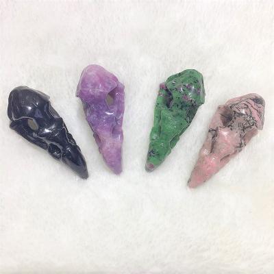 China Wholesale Natural Different Gemstone Crystal Carvings Eagle Head Skulls From Europe for sale