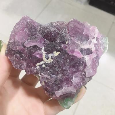 China China Crystal Mineral Specimen Purple High Quality Rare Purple Fluorite Crystal Cluster for sale