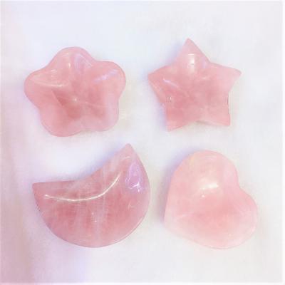 China Wholesale Natural Different Healing Crystal Carved Rose Quartz Crystal Shape From Europe Rolls For Decoration for sale