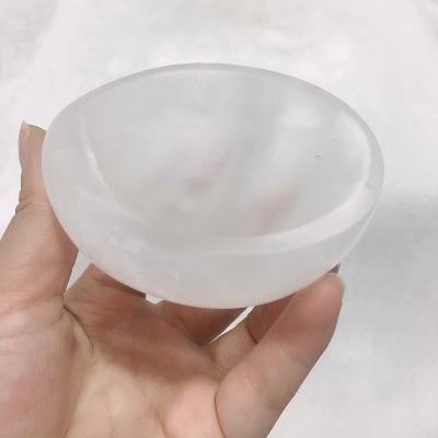 China High Quality Crystal Selenite Bowl from Europe Crystal Healing Stone Ashtray Crystal for sale