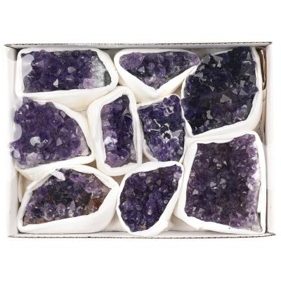 China Wholesale Natural Crystal Clusters Box Set For Europe Rock Quartz Reiki Healing Amethyst for sale