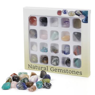 China Europe Crystal Tumbled Stone Ore Natural Specimen Wholesale Crystal Stone Set With Box for teaching materials for sale