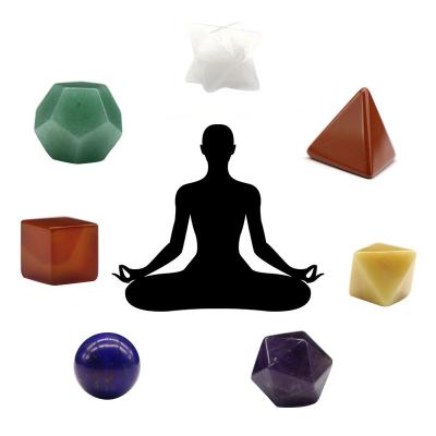 China Wholesale Europe Chakra Natural Geometric Shapes Set Crystal Healing Stones Gift Sets for sale