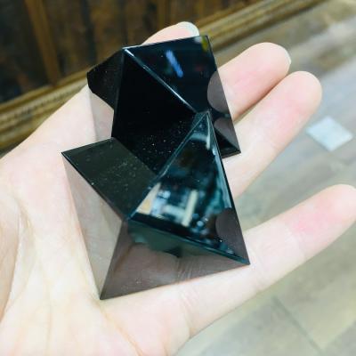 China Wholesale Africa Natural Energy Reiki Healing Pyramid Customized Black Obsidian Crystal Pyramid For Rock Crafts for sale