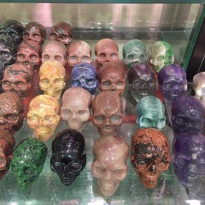 China Wholesale Natural Cut Gemstone Crystal Skulls Crystal Carving Europe Crystal Crafts For Decoration for sale