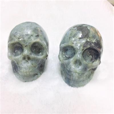 China Wholesale Natural Gemstone Crystal Skulls Hand Carved Quartz Crystal Labradorite Skulls from Europe for sale