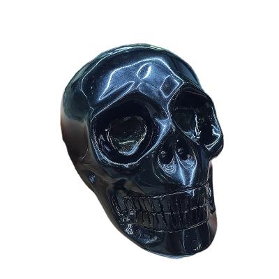 China Wholesale Europe Hand Carved Natural Black Obsidian Quartz Crystal Skulls for sale