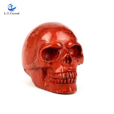 China Wholesale Natural Europe Red Jasper Stone Carved Crystal Skulls for sale