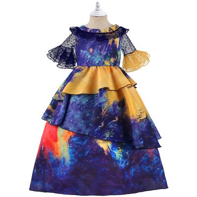 China Viable Children's Clothing Full Explosion Magic Room Mesh Floral Dress Girls Dress Cosplay Costume Clothes for sale