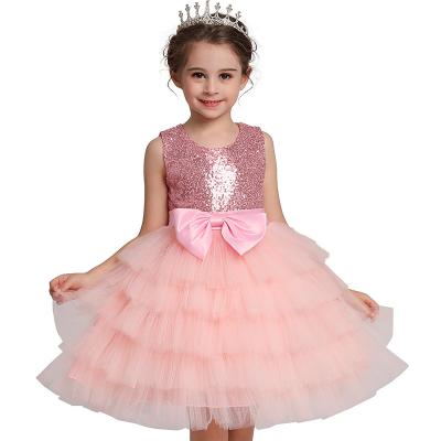 China Factory WholeGirls Wedding Dress Summer Children's Breathable Princess Style Cake Dress for sale