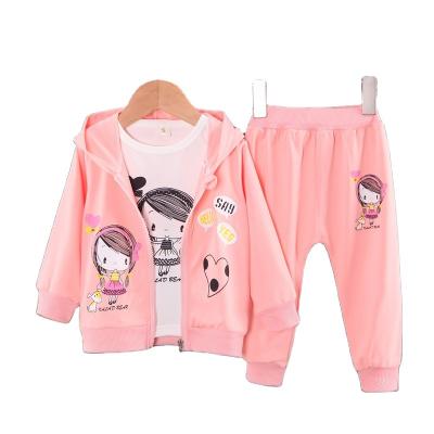 China Winter Spring Cotton Soft Sweat Suit 3 Pieces Baby Kids Clothing Set Girl Children Clothes for sale