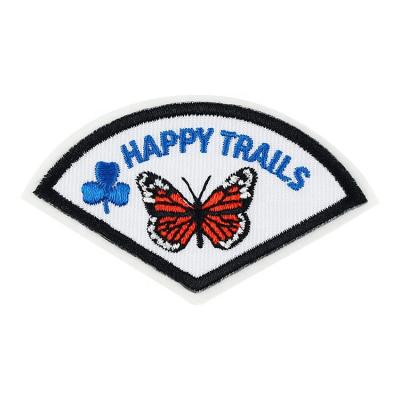 China Durable Butterfly Iron Jacket Patches Heat Cut Border Embroidery Patches With Adhesive for sale