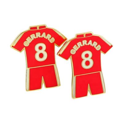 China Europe Sport Football Clothes Enamel Pins Manufacturer Metal Pink Enamel Pin for sale