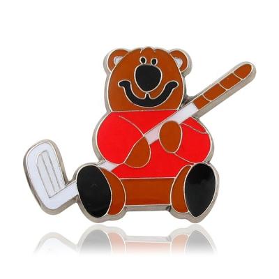 China Manufacturer Cute Little Bear from Europe Soft Enamel Lapel Pins with Epoxy for sale